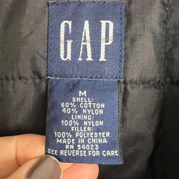 GAP Lightweight Dark Heather Gray Quilted Lining Puffer Coat Size MD - Picture 6 of 8
